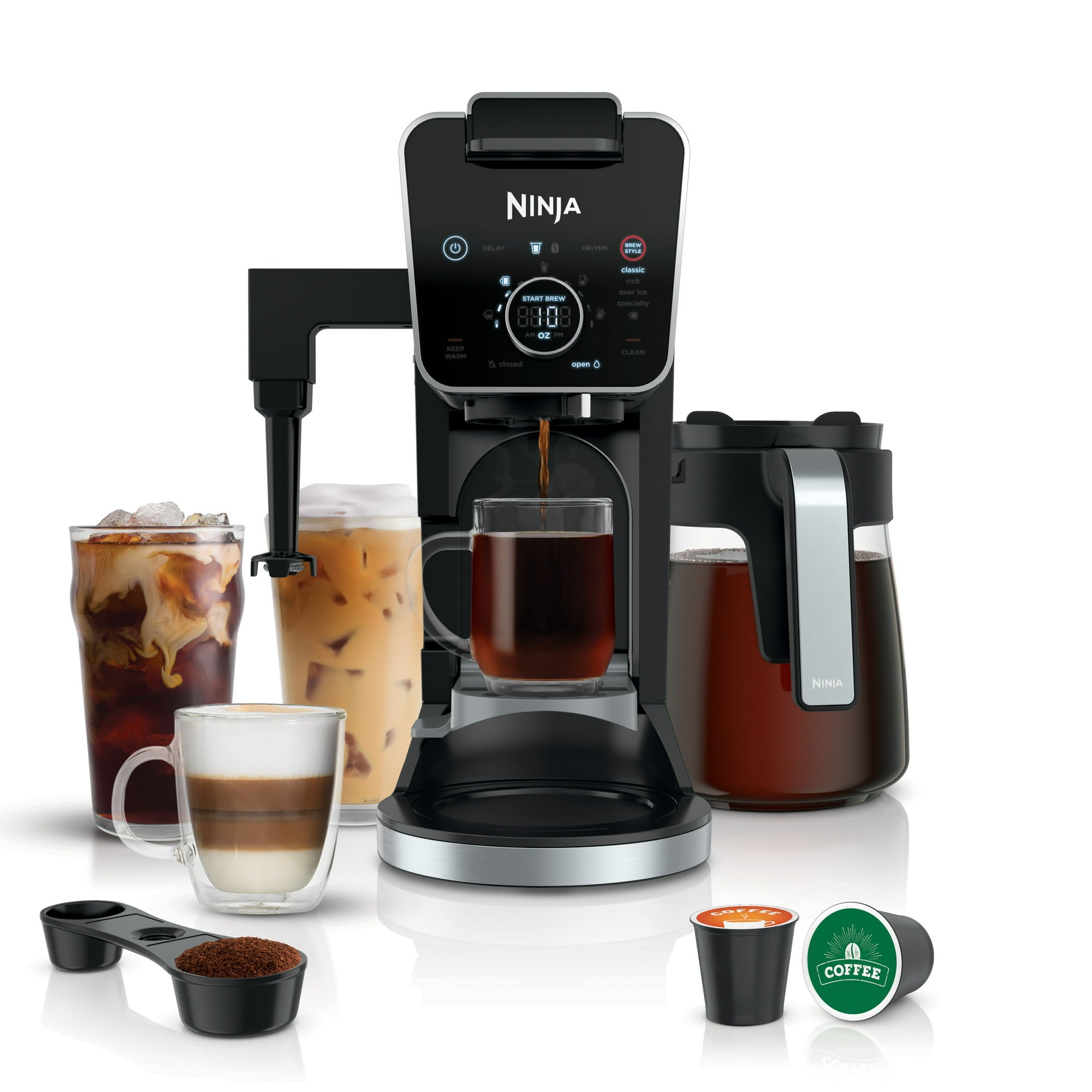 Ninja Dualbrew Specialty Coffee System, Single-Serve, K-Cup Pod Compatible, 12-Cup Drip Coffee Maker