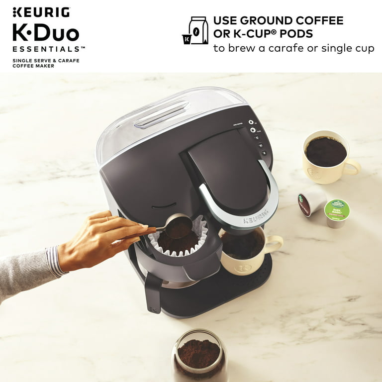 Keurig K-Duo Essentials svart kaffebryggare med K-koppar för en enda servering, svart