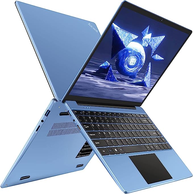 Aocwei bärbar dator 14" Celeron N4020 upp till 2,8 GHz Windows 10, 6 GB + 128 GB SSD-expansion, traditionell bärbar dator med 1080P FHD, DUAL WiFi Bluetooth 4.2 Full Metal Notebook med trådlös mus - blå
