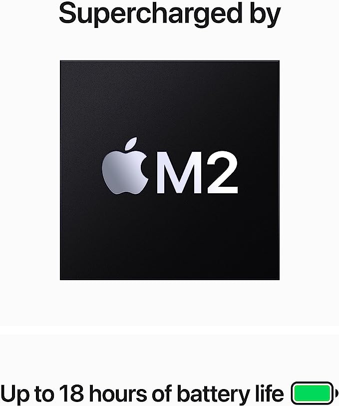 Apple 2023 MacBook Air bärbar dator med M2-chip: 15,3-tums Liquid Retina-skärm, 8 GB RAM, 512 GB SSD-lagring, bakgrundsbelyst tangentbord, 1080p FaceTime HD-kamera, Touch ID. Fungerar med iPhone/iPad; Midnatt