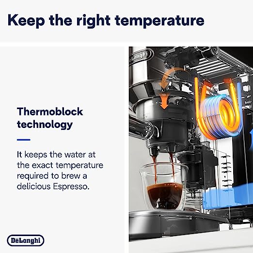 De'Longhi Dedica Style, traditionell espressomaskin med pump, kaffe- och cappuccinobryggare, EC685M, 1 liter, silver