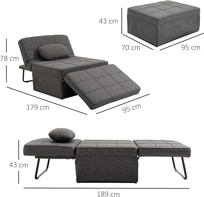 4 i 1 Pouf fåtölj