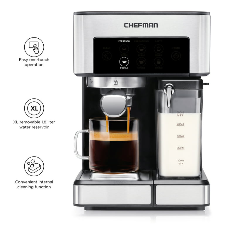 Chefman 1,8 l Barista Pro espressomaskin, rostfritt stål