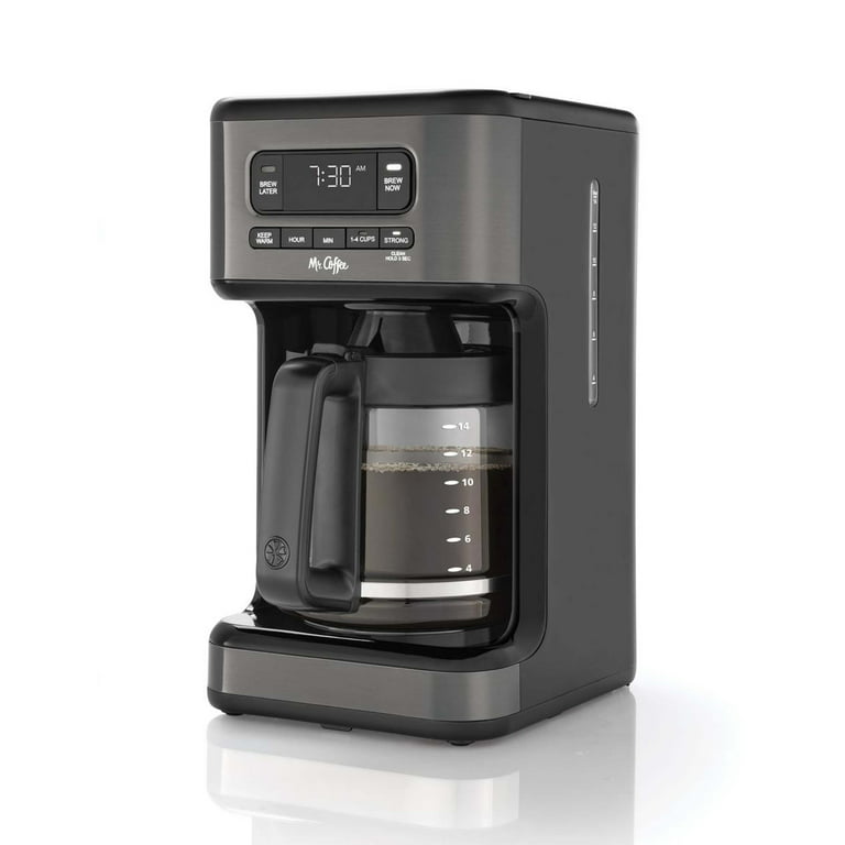 Mr. Coffee® 14 Cup Programmable Coffee Maker, Dark Stainless Steel