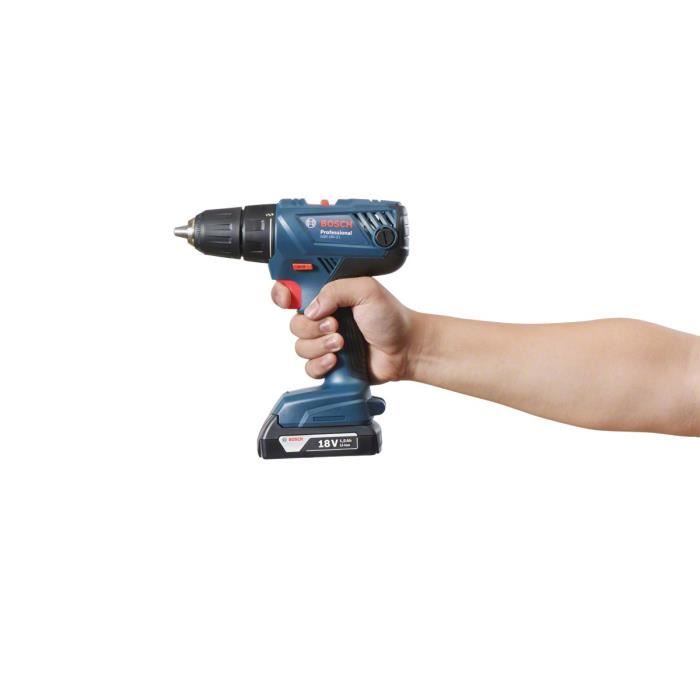 Batteridriven Skruvdragare Bosch GSR 18V-21 + 2 batterier 2Ah + laddare + förvaringslåda
