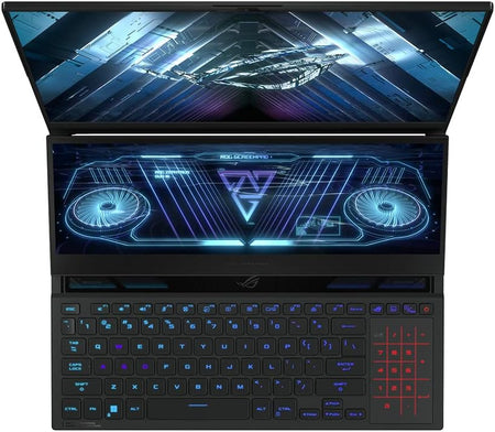 ASUS ROG Zephyrus Duo 16 GX650PY 16,0" QHD+ 240Hz 1100nits bärbar speldator med dubbla skärmar (AMD Ryzen 9-7945HX, NVIDIA GeForce RTX 4090, 64 GB RAM, 2 TB SSD, Windows 11) Inkluderar ROG Nebula HDR-skärm