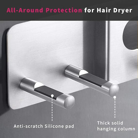 Hårfönhållare kompatibel med Dyson Supersonic Hårfön kompatibel med Dyson Airwrap Styler Förvaring 2in1 väggmonterat stativ passar lockar diffusor 2 munstycken för badrum sovrum salong